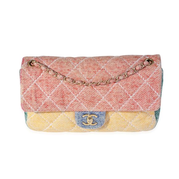 Chanel Multicolor Wool Stitched Single Flap Bag - Picture 1 of 8